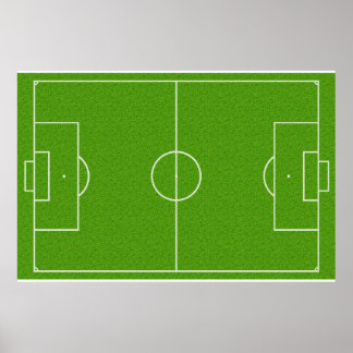 Soccer Field Pattern on Grass Poster