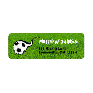 Soccer Field Return Address Labels Sports