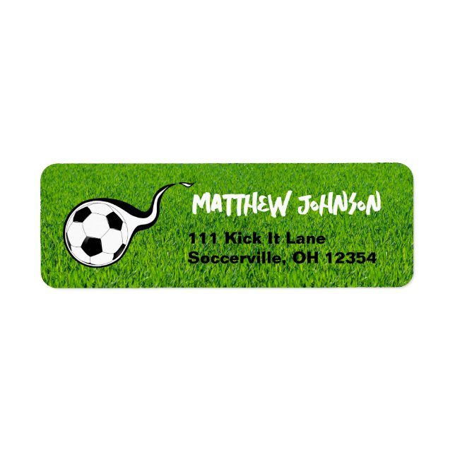 Soccer Field Return Address Labels Sports (Front)