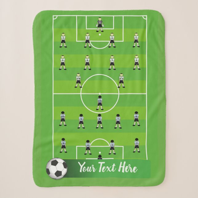 Soccer Field & Team Sherpa Blanket (Front)