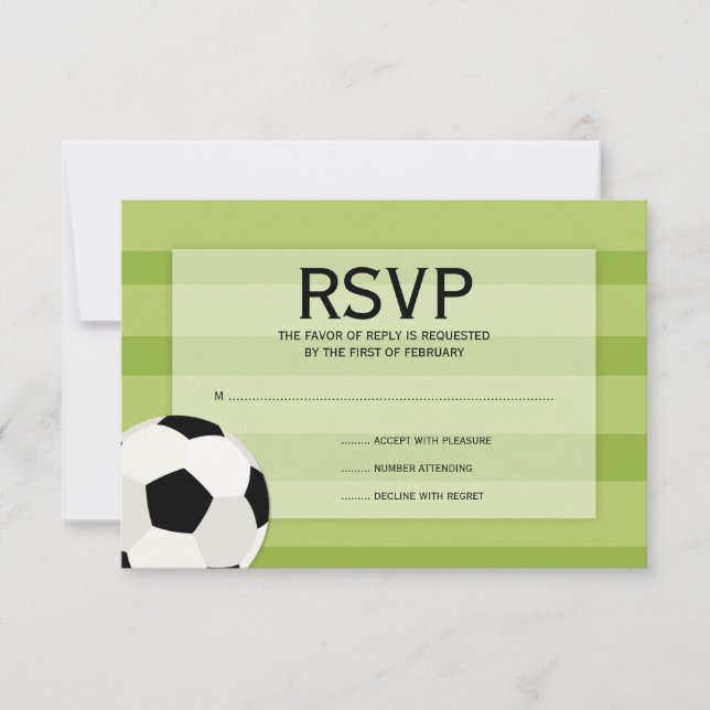 Soccer Field Themed Bar Mitzvah RSVP (Front)