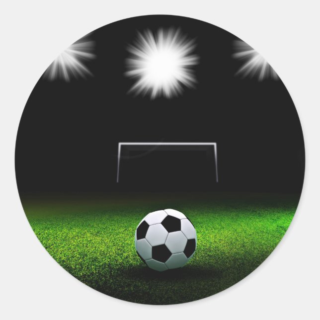Soccer field with Ball Classic Round Sticker (Front)