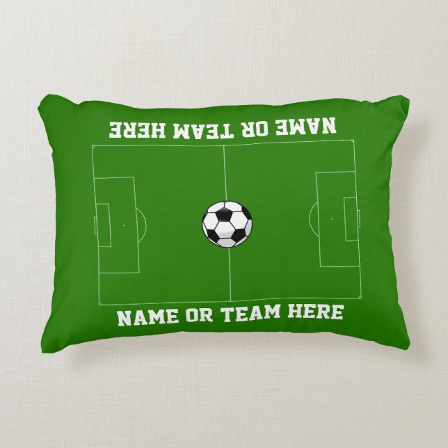Soccer Field Your Text Decorative Cushion (Front)