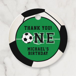 Soccer First Birthday Favour Tags