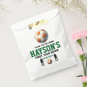 Soccer First Year Down 1st Birthday Party Favour Bags