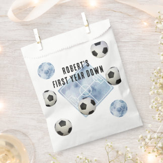 Soccer First Year Down Birthday Party Favour Bags