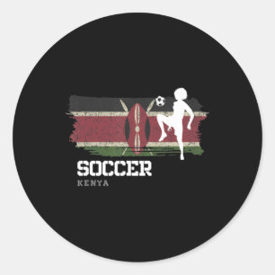 Soccer Flag Football Soccer Girls Classic Round Sticker