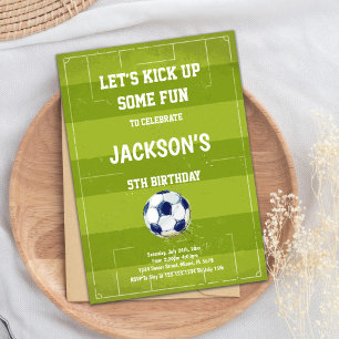 Soccer Floor Soccer Birthday Invitations