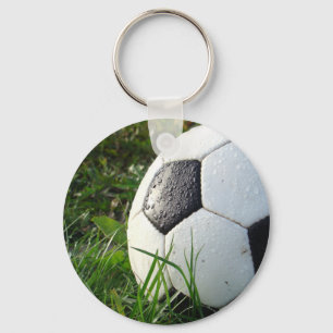 Soccer~ Foot Ball in field Key Ring