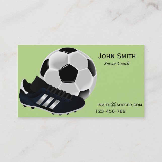 Soccer / footabll sports coach freelance business card (Front)