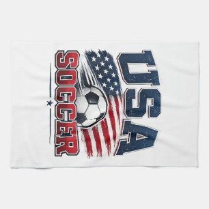 Soccer Football 2026 USA Tea Towel