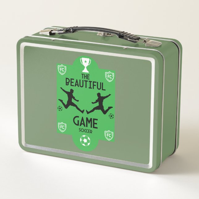 Soccer Football Accessories Metal Lunch Box (Back)