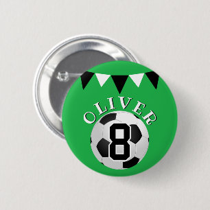Soccer Football Ball Bunting Flags Kids Birthday 6 Cm Round Badge