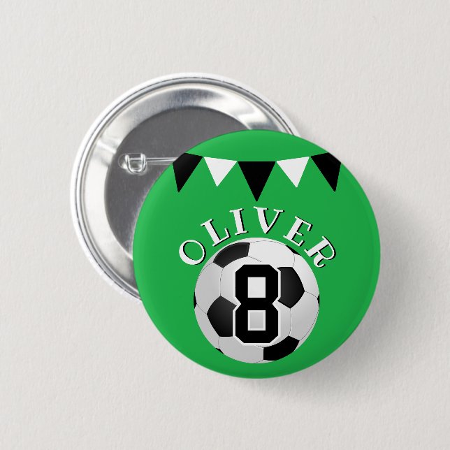Soccer Football Ball Bunting Flags Kids Birthday  6 Cm Round Badge (Front & Back)