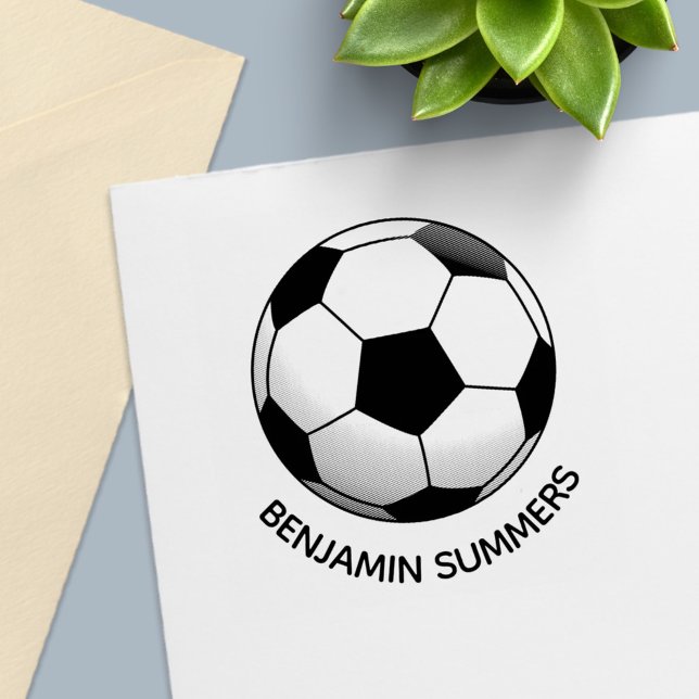Soccer Football Ball Custom Name Self-inking Stamp (Creator Uploaded)