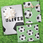 Soccer Football Ball Pattern Kids Name Birthday Wrapping Paper Sheet<br><div class="desc">Soccer Football Ball Pattern Kids Name Birthday Wrapping Paper Sheets. Personalise with your name or erase it.</div>