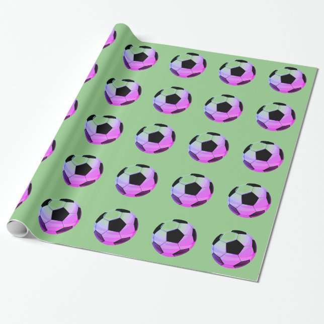 Soccer Football Ball Pop Art Wrapping Paper (Unrolled)