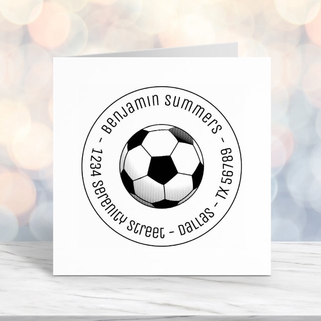 Soccer Football Ball Round Address Self-inking Stamp (Creator Uploaded)