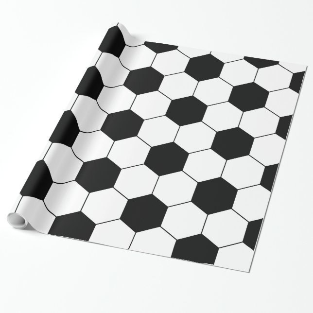 Soccer Football Ball Texture Wrapping Paper (Unrolled)