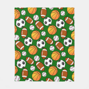 Soccer Football Baseball basketball Sports theme Fleece Blanket