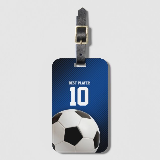 Soccer | Football Best Player No. Luggage Tag (Front Vertical)