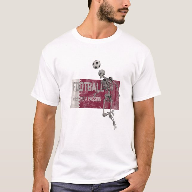 Soccer Football Beyond A Passion Fury Qatar Flag T-Shirt (Front)