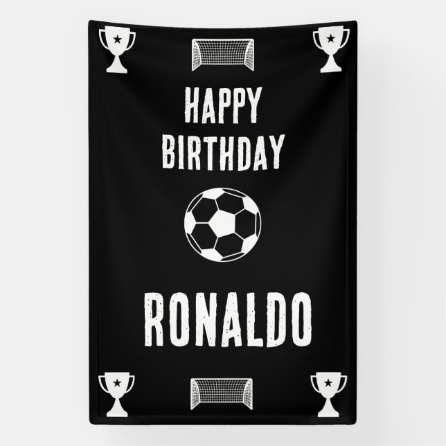 Soccer Football  Birthday  Banner (Vertical)