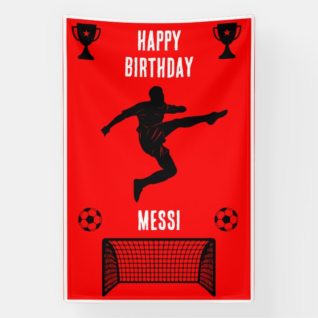 Soccer Football  Birthday  Banner (Vertical)