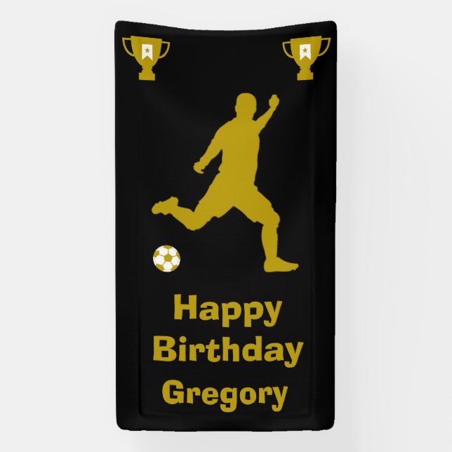 Soccer Football  Birthday  Banner (Vertical)