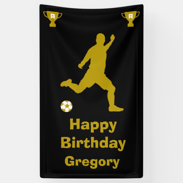 Soccer Football  Birthday  Banner (Vertical)