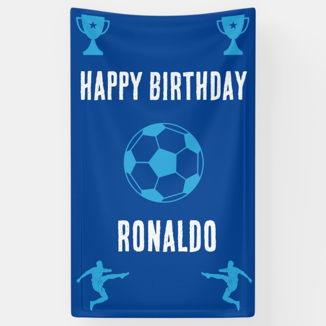 Soccer Football  Birthday  Banner (Vertical)