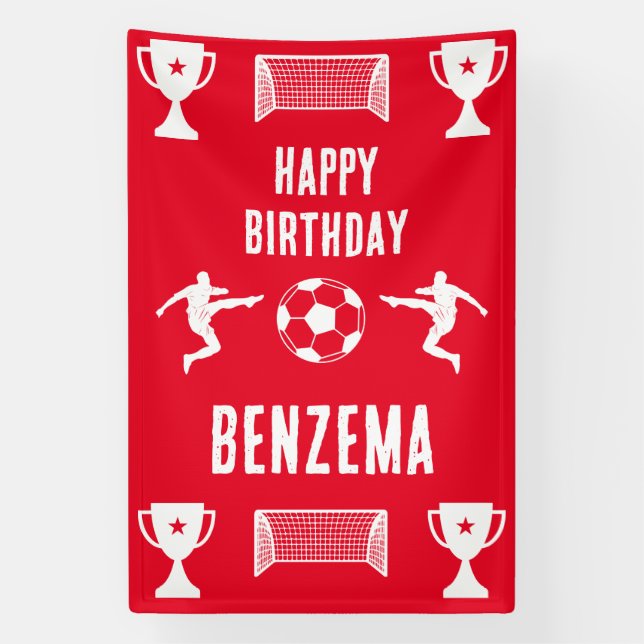 Soccer Football  Birthday  Banner (Vertical)