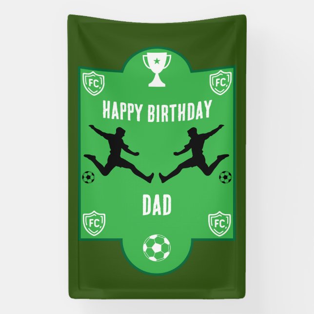 Soccer Football  Birthday  Banner (Vertical)