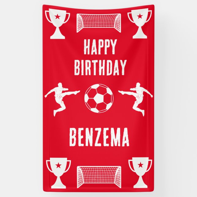 Soccer Football  Birthday  Banner (Vertical)