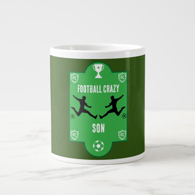 Soccer Football  Birthday  Banner Large Coffee Mug (Front)