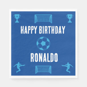 Soccer Football Birthday Banner Napkin