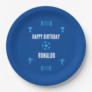 Soccer Football  Birthday  Banner Paper Plate