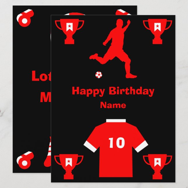 Soccer Football  Birthday Card (Front/Back)