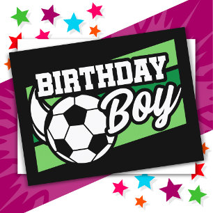 Soccer Football Birthday Party Kids Birthday Boy Postcard