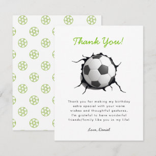 Soccer Football Birthday Thank You Card
