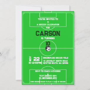  Soccer Football boy birthday  Invitation