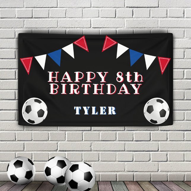 Soccer Football Bunting Flags Kids Birthday Party Banner (Creator Uploaded)