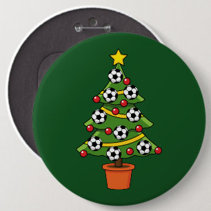 Soccer Football Christmas Tree 6 Cm Round Badge