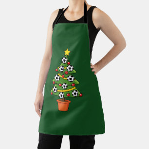 Soccer Football Christmas Tree Apron
