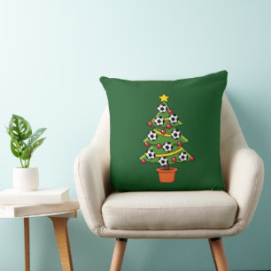 Soccer Football Christmas Tree Cushion