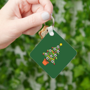 Soccer Football Christmas Tree Key Ring