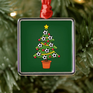 Soccer Football Christmas Tree Metal Tree Decoration