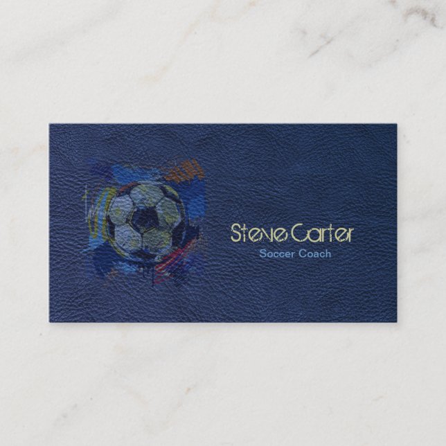 Soccer Football Coach Ball Player Blue Card (Front)