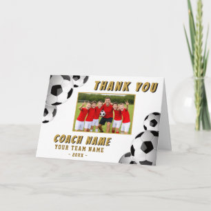 Soccer Football Coach Name Photo  Thank You Card