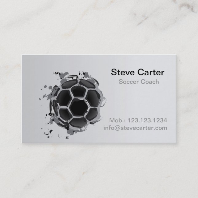 Soccer , Football Coach or Player Gamer Sport Team Business Card (Front)